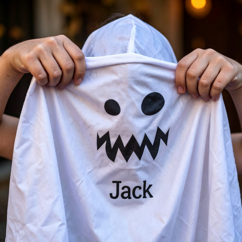 Personalized Kids Embroidered Halloween Ghost Costume Cape| YESHalloween18