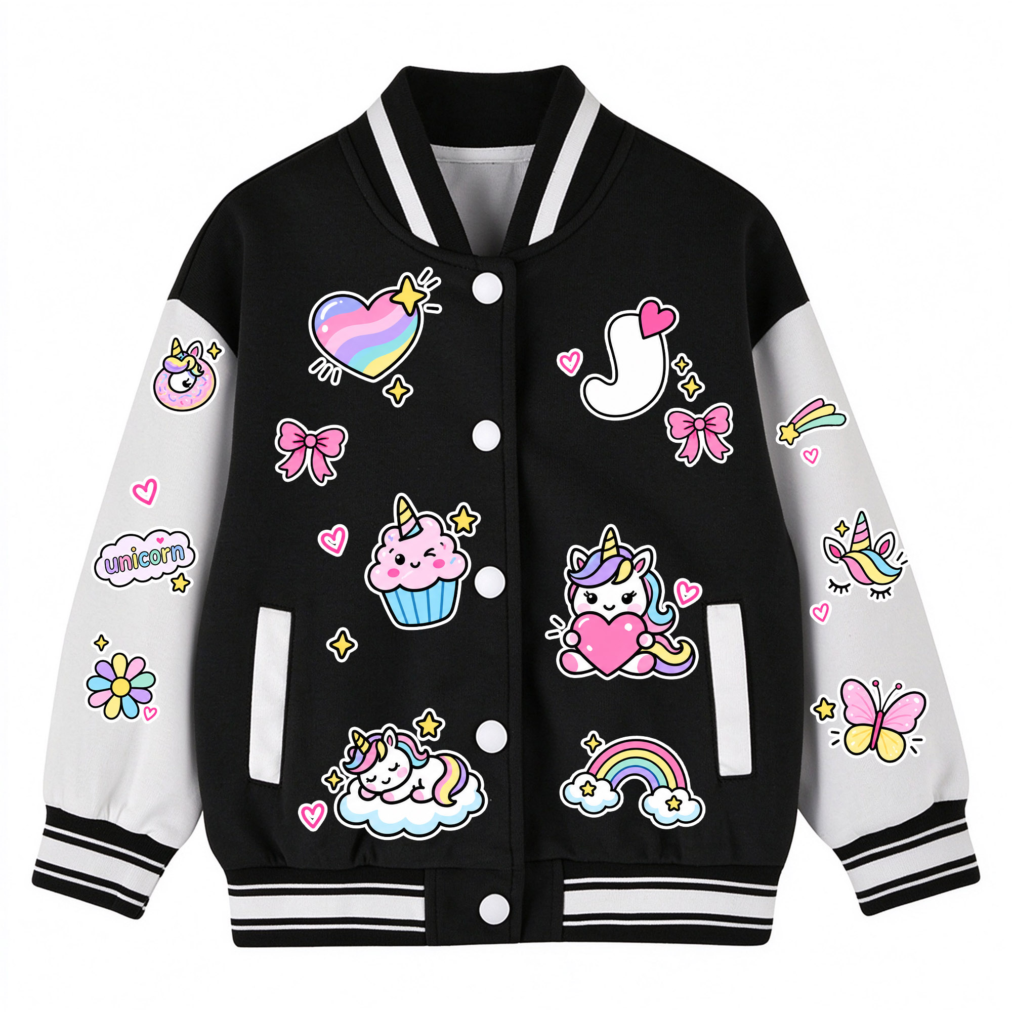 Personalized Kids Unicorn Varsity Jacket | Cloth290