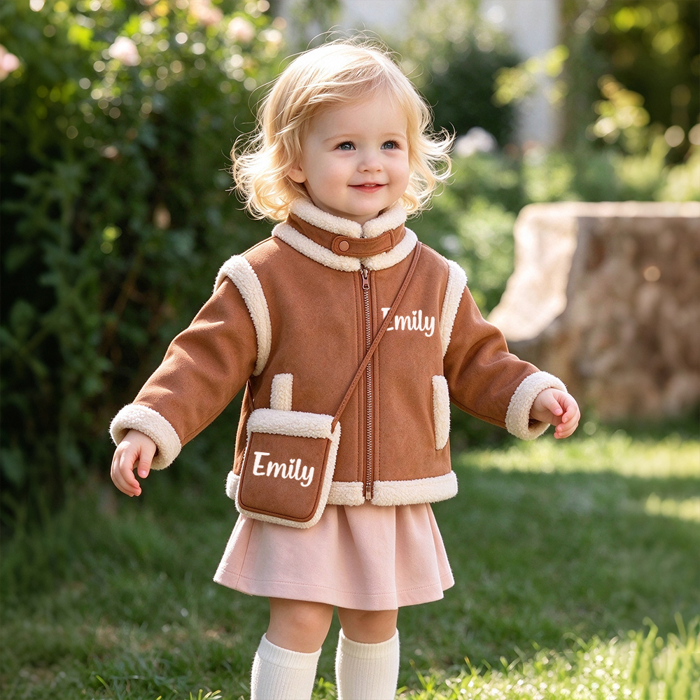 Personalized Fleece-Lined & Thickened Retro-Style Coat For Girls | Cloth292