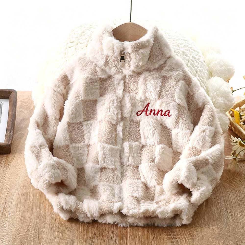 Personalized Embroidered Kids Fleece-Lined & Thickened Winter Jacket | Cloth295