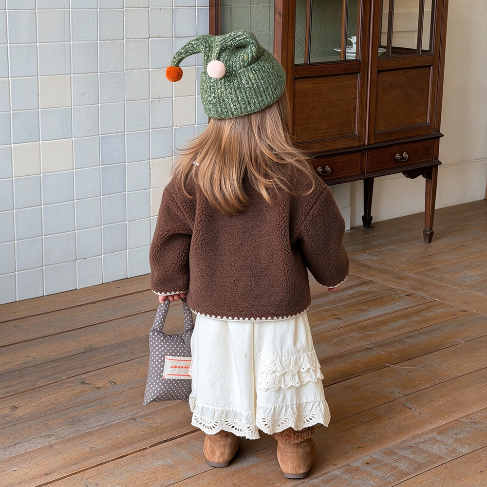 Personalized Embroidered Girls Sweet Teddy Fleece Coat | Cloth300