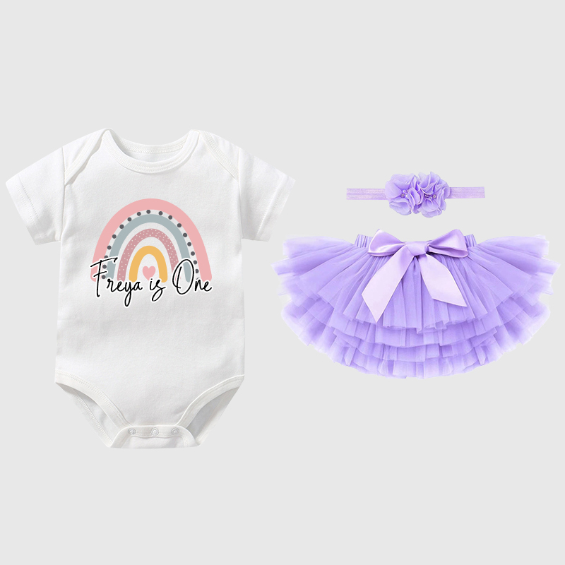 Personalized Baby Girls Birthday Tutu Skirt Headband| BBCloth06