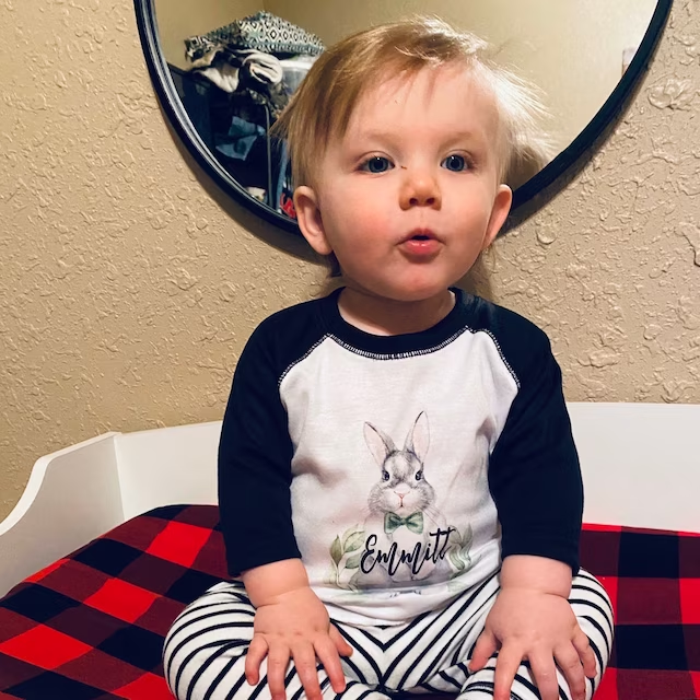 Personalized Kids Easter Bunny Long Sleeves Shirt| Cloth129
