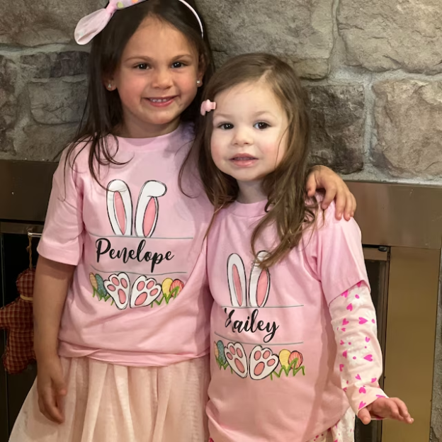 Personalized Kids Bunny Summer T-Shirt| Cloth133