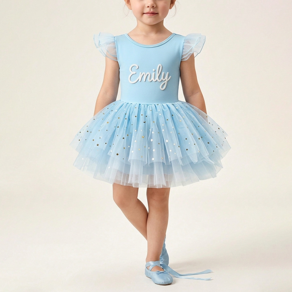 Personalized Hand Embroidered Girl Ballet Dance Tutu Dress| Dress106