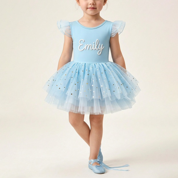 Personalized Hand Embroidered Girl Ballet Dance Tutu Dress| Dress106