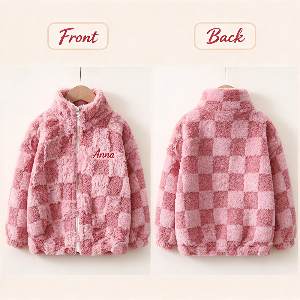 Personalized Embroidered Kids Fleece-Lined & Thickened Winter Jacket | Cloth295