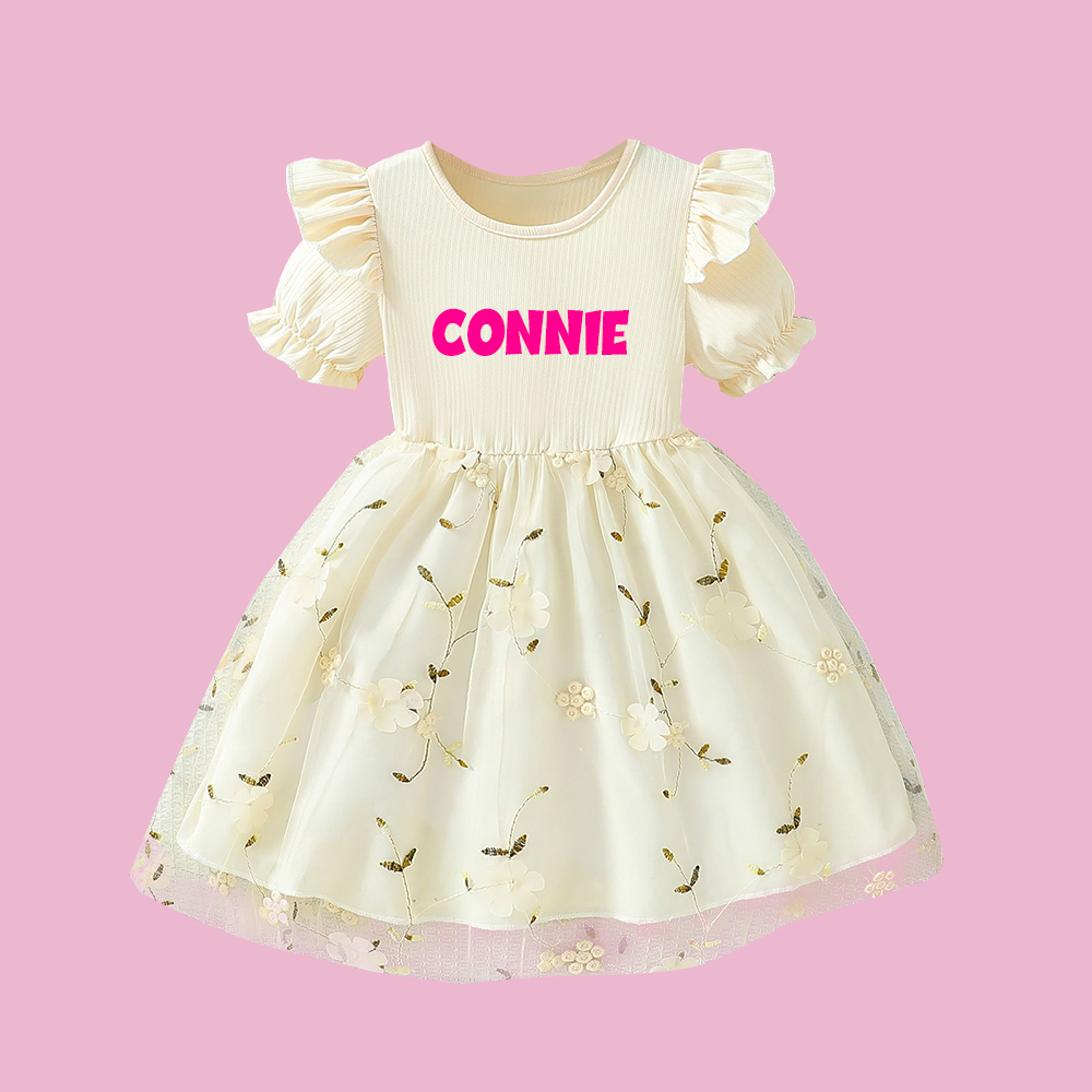Personalized Girl Flower Summer Dress| Dress43