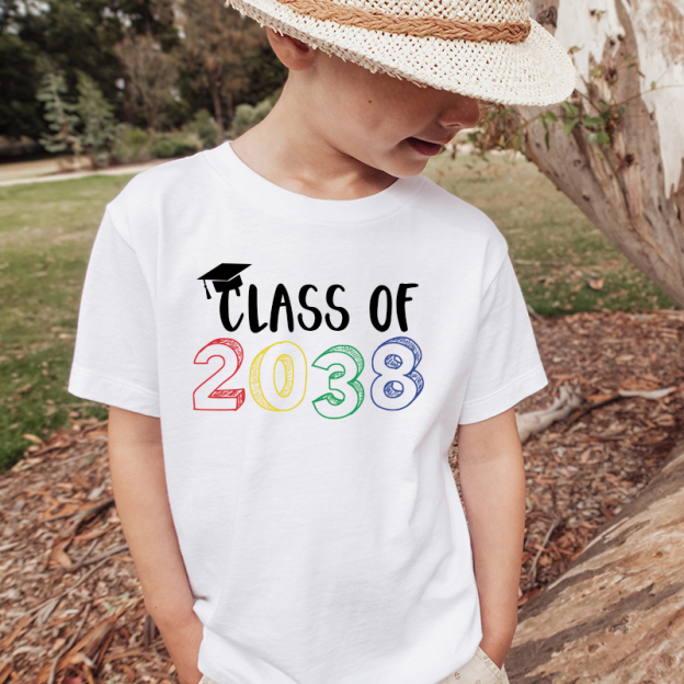 Personalized Kids Class Of 2038 Handprint Graduation Shirt| Cloth182