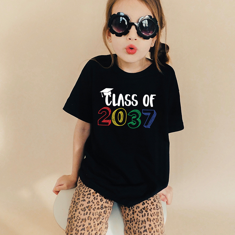 Personalized Kids Class Of 2037 Handprint Graduation Shirt| Cloth182