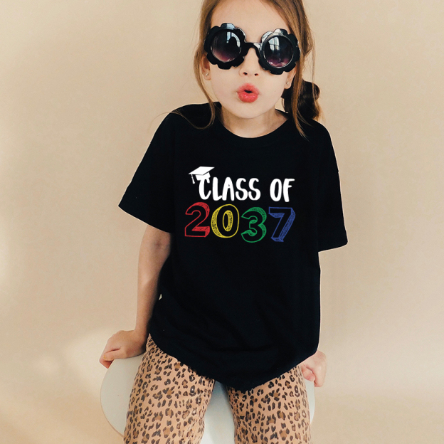 Personalized Kids Class Of 2037 Handprint Graduation Shirt| Cloth182