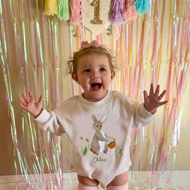 Personalized Baby's Easter Sweatshirt Romper| BBcloth8203