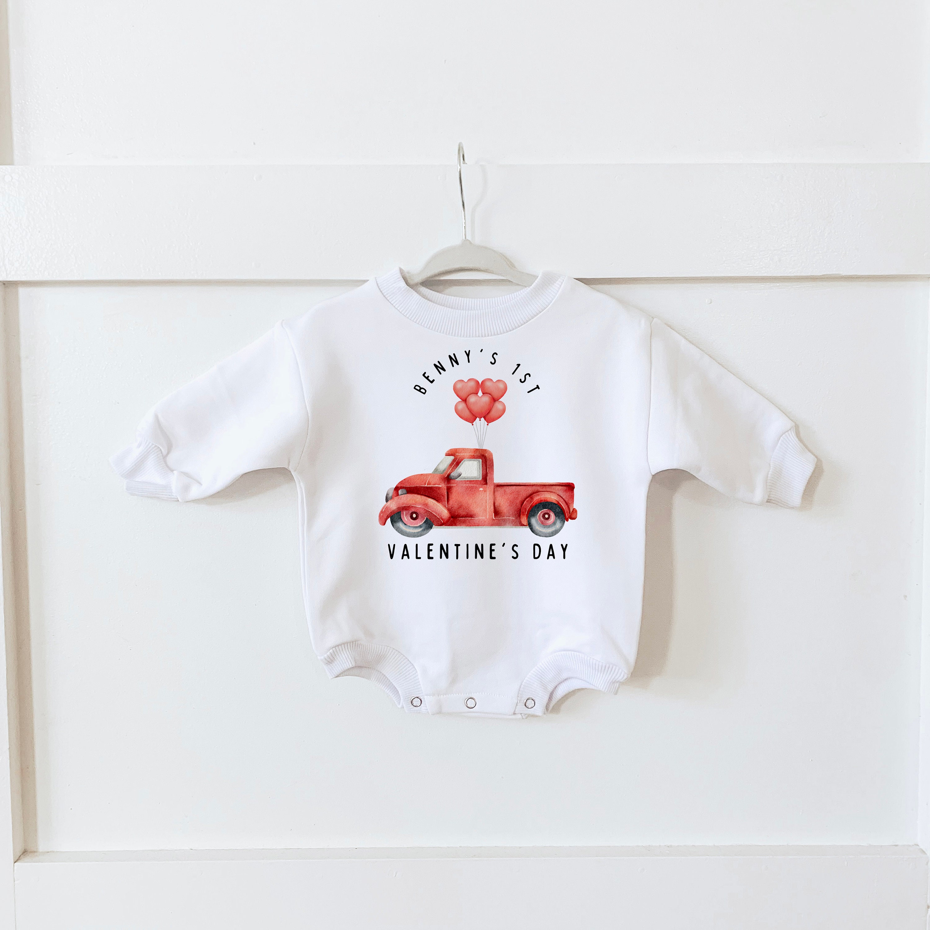 Personalized Baby First Valentines Day Sweatshirt Romper| YESVa04