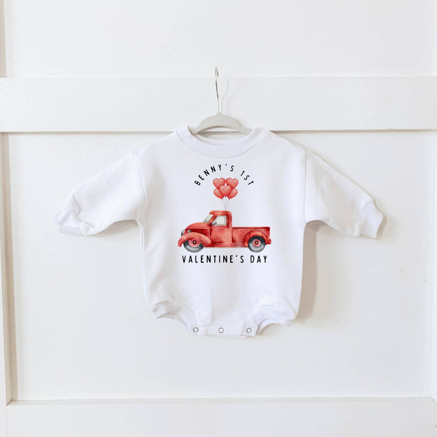 Personalized Baby First Valentines Day Sweatshirt Romper| YESVa04