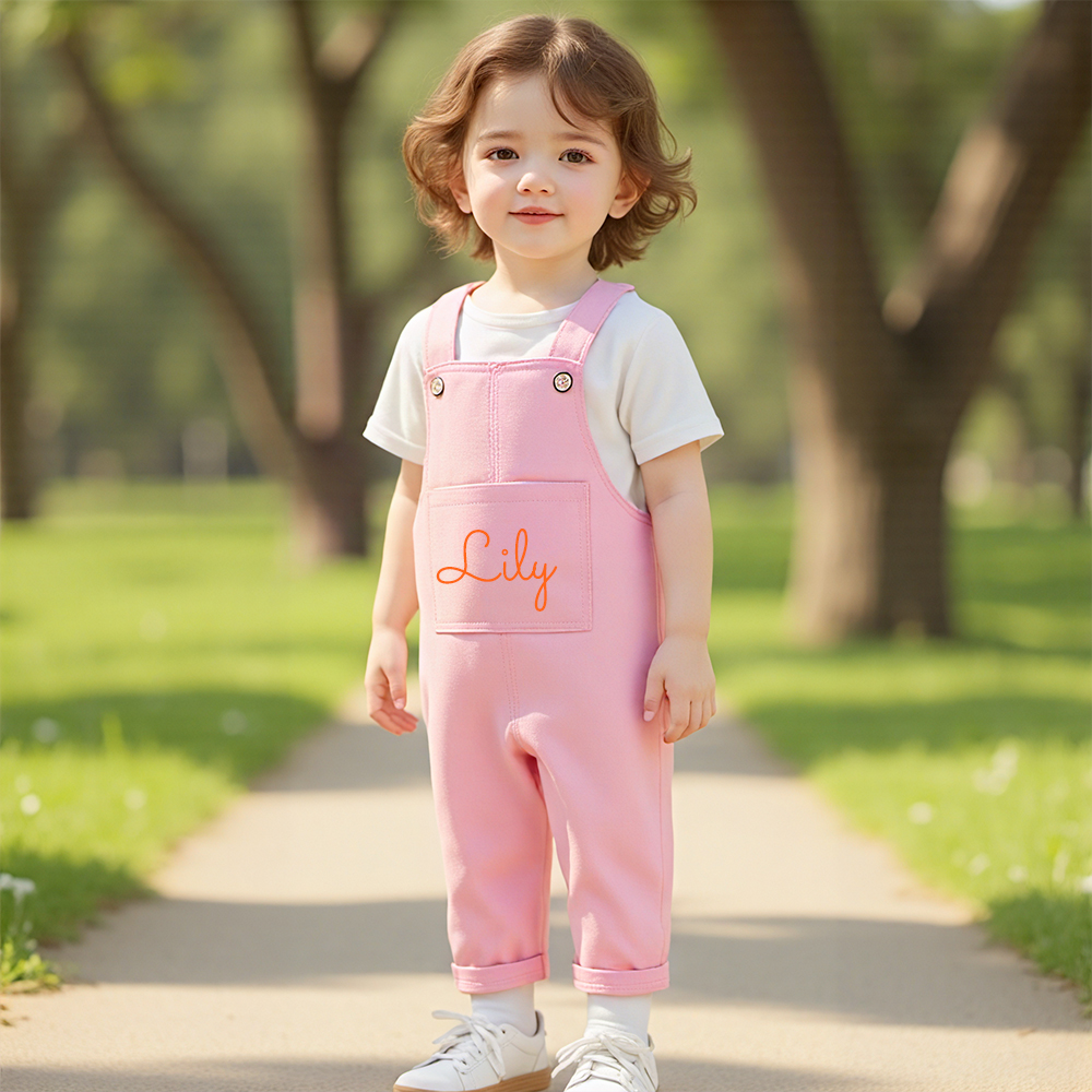 Personalized Kids Multicolor Cozy Overalls| Pants15