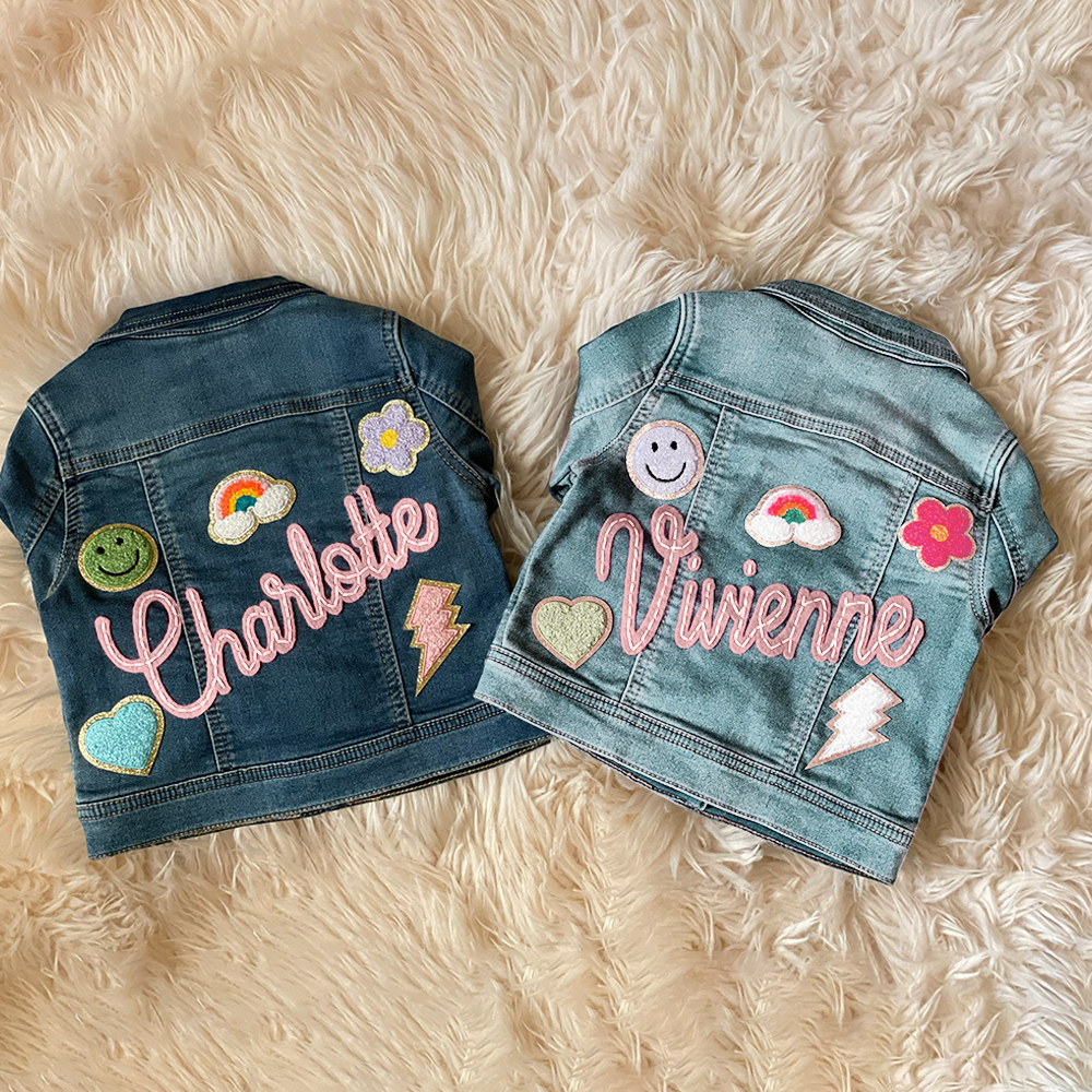 Personalized Hand-Embroidered Kid Denim Jacket| Cloth258