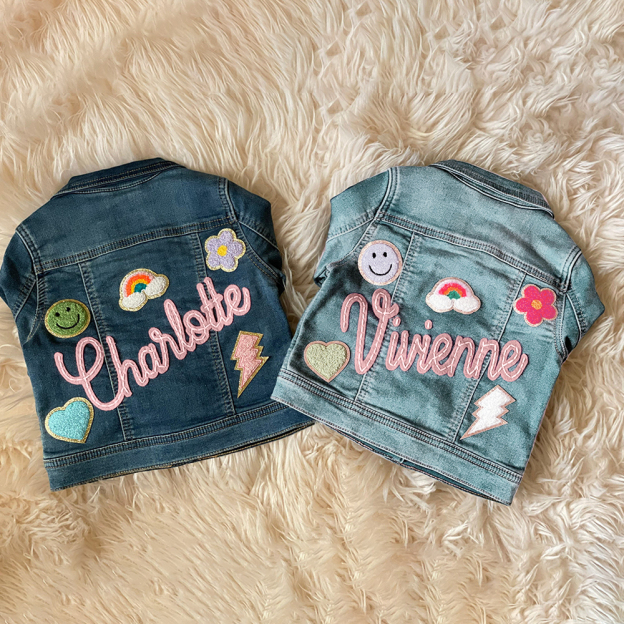 Personalized Hand-Embroidered Kid Denim Jacket| Cloth258
