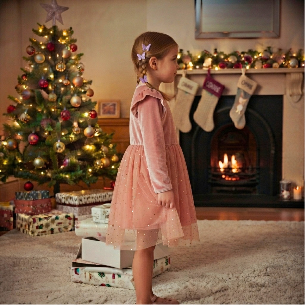 Personalized Girl Long-Sleeved Ruffled Princess Dress| Dress26
