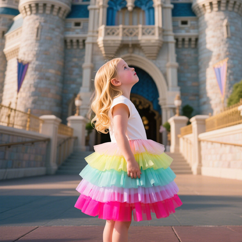 Personalized Gir Birthday Rainbow Mesh CakeDress| Dress25