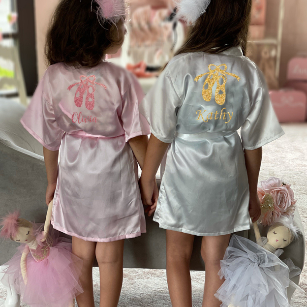 Personalized Girls Dance Party Silk Robe| Cloth160