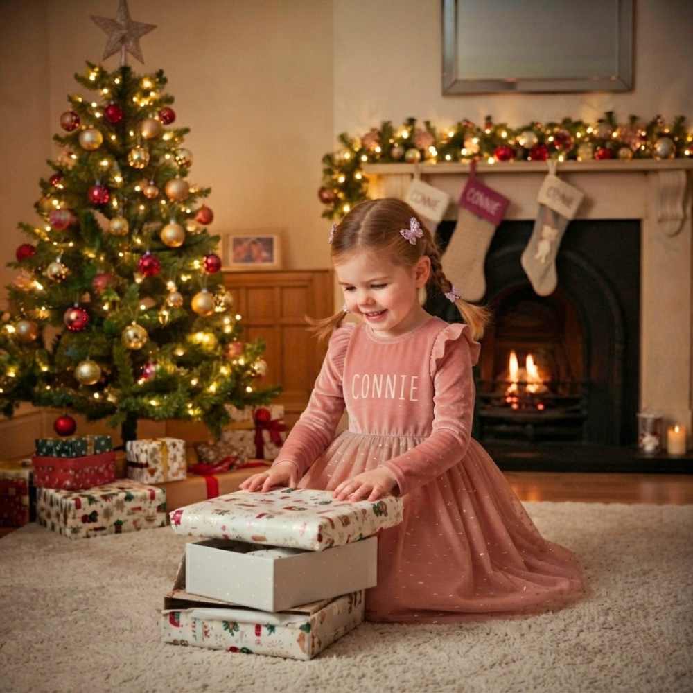 Personalized Girl Long-Sleeved Ruffled Princess Dress| Dress26