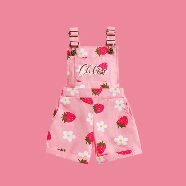 Personalized Girl Strawberry Overalls| Pants28