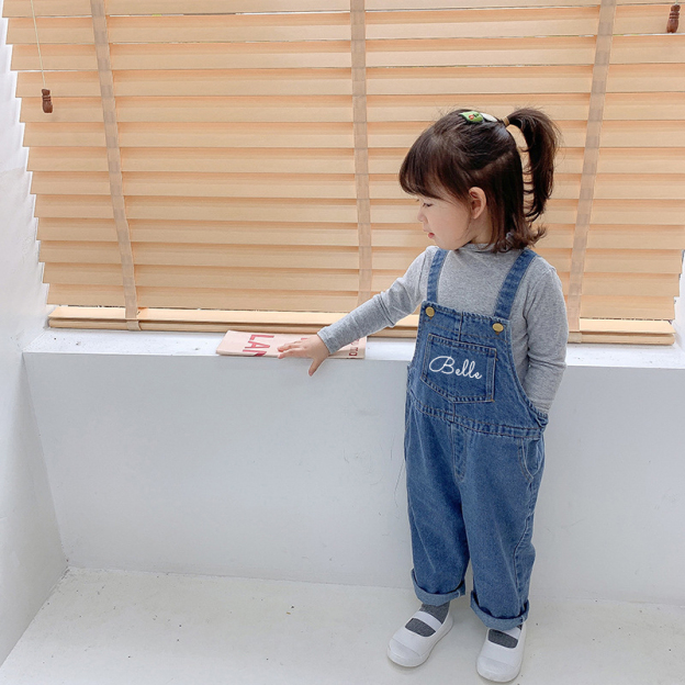 Personalized Kids Oversized Denim Overalls| Pants06