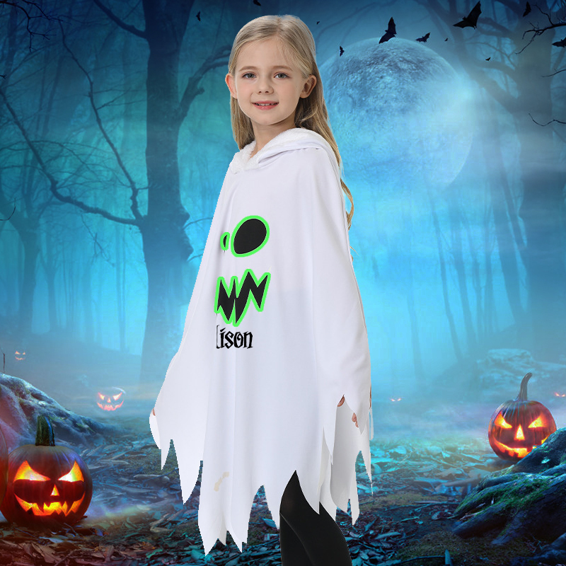 Kids Halloween Ghost Glow Costume Cloak Cape| YESHalloween01