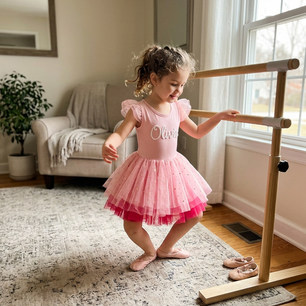 Personalized Hand Embroidered Girl Ballet Dance Tutu Dress| Dress106