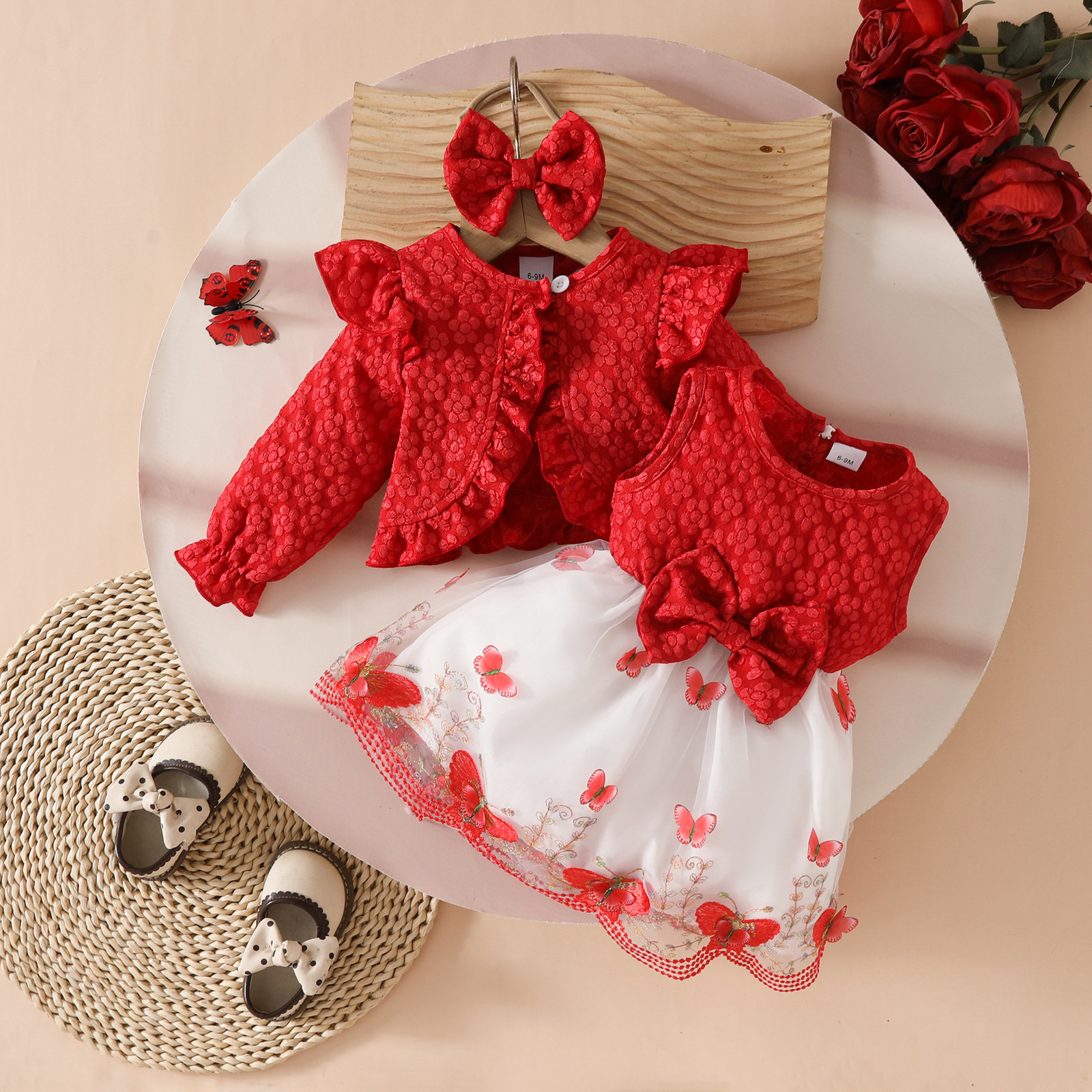 Personalized Girl  Floral Coat & Headband Casual Dress| Dress40