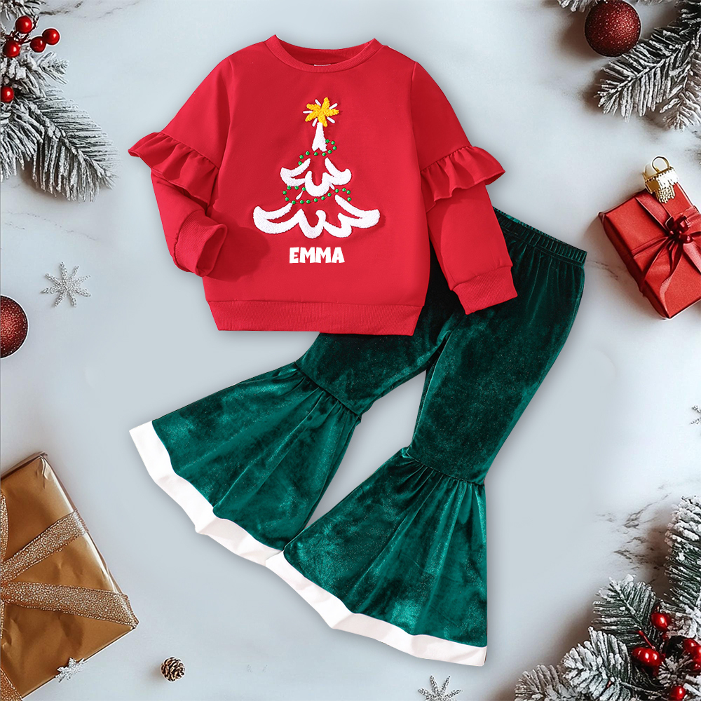 Personalized Girl Name Christmas Outfit| YESMC30