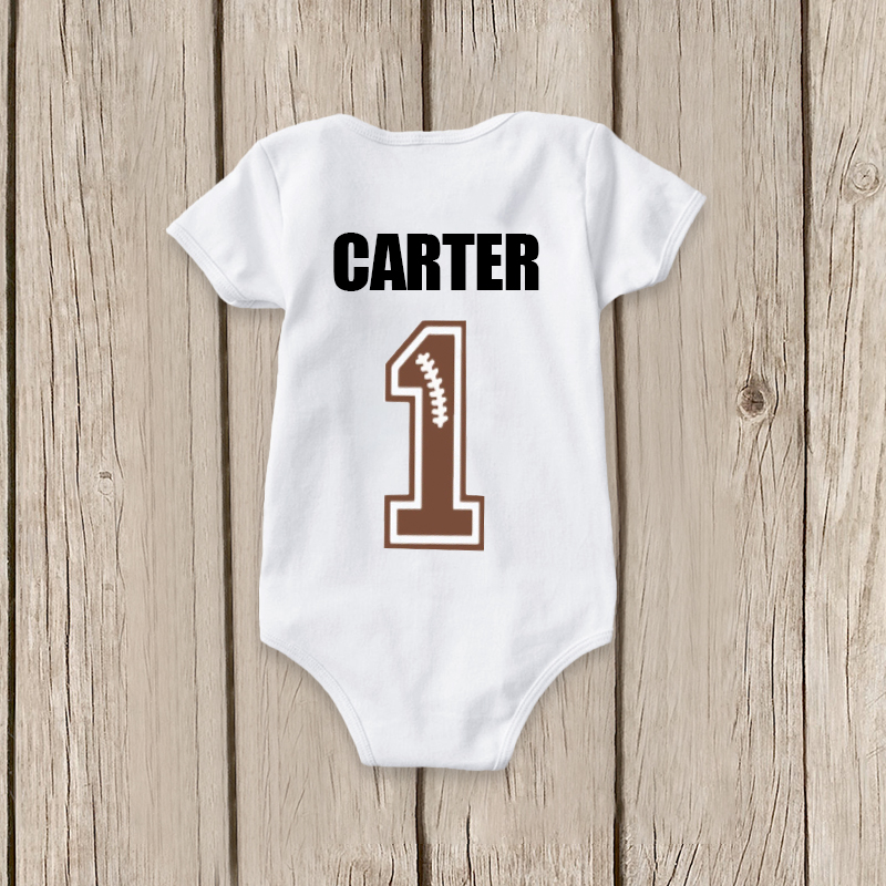 Personalized Baby Football Birthday Cozy Onesie| BBCloth58