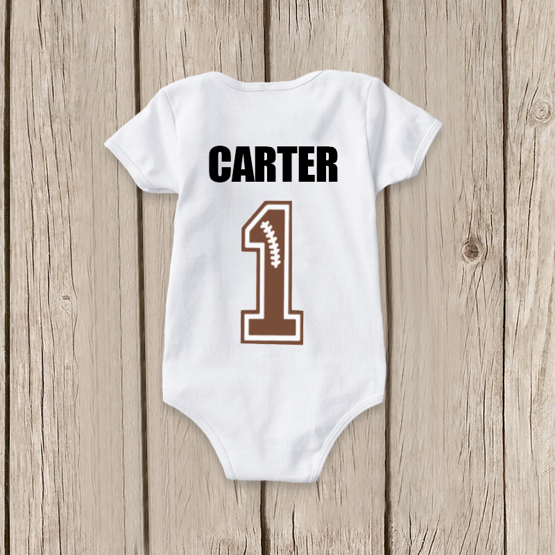 Personalized Baby Football Birthday Cozy Onesie| BBCloth58