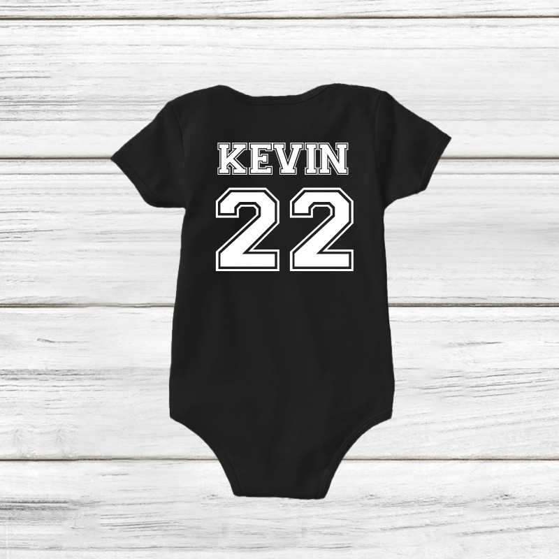 Personalised Dad and Baby Last Name Number Matching Shirts| Match03