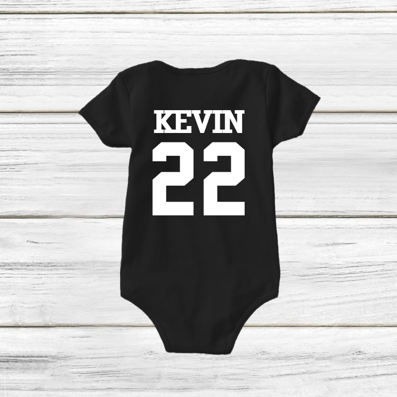 Personalised Dad and Baby Last Name Number Matching Shirts| Match02