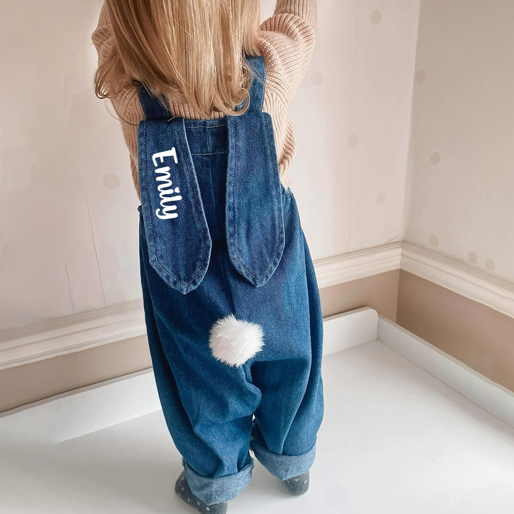 Personalized Kids Bunny Ear Demin Overalls| Pants29