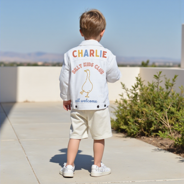 Personalized Kid Goose White Jacket| Cloth229