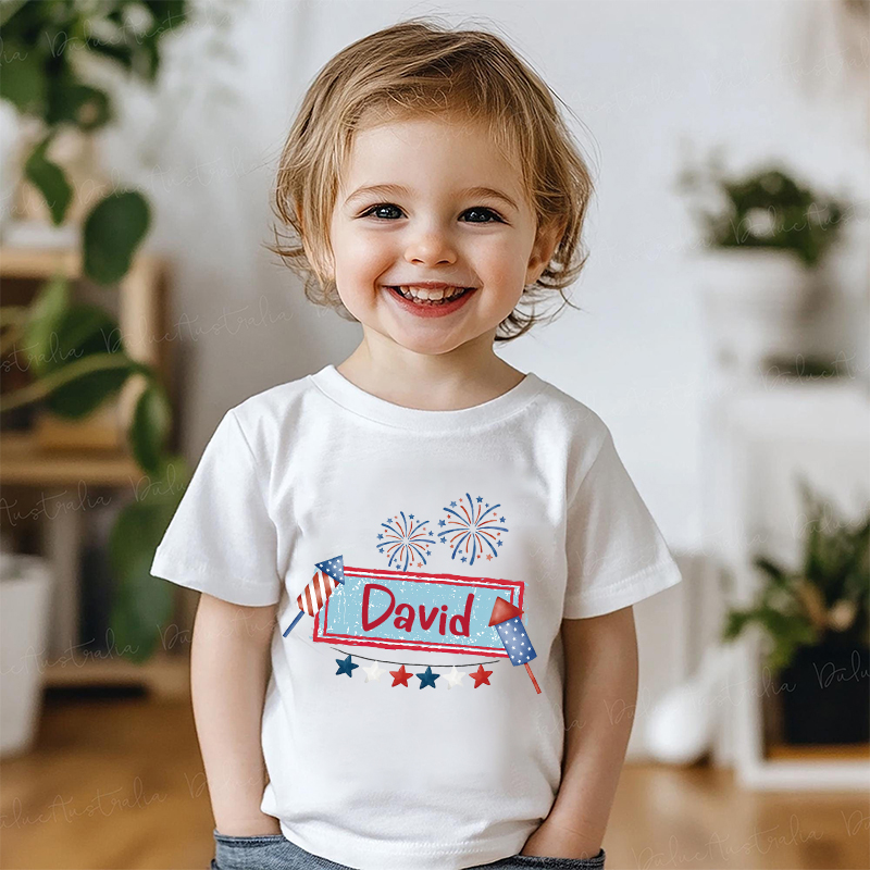 Personalized Kid 4th Of July Firework Independence T-Shirt| Cloth1452
