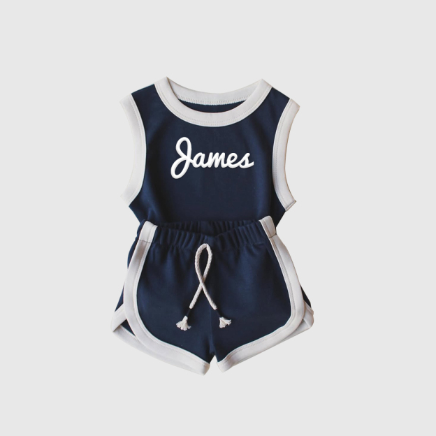 Personalized Kids Puff Name Toddler shorts Set| Cloth225