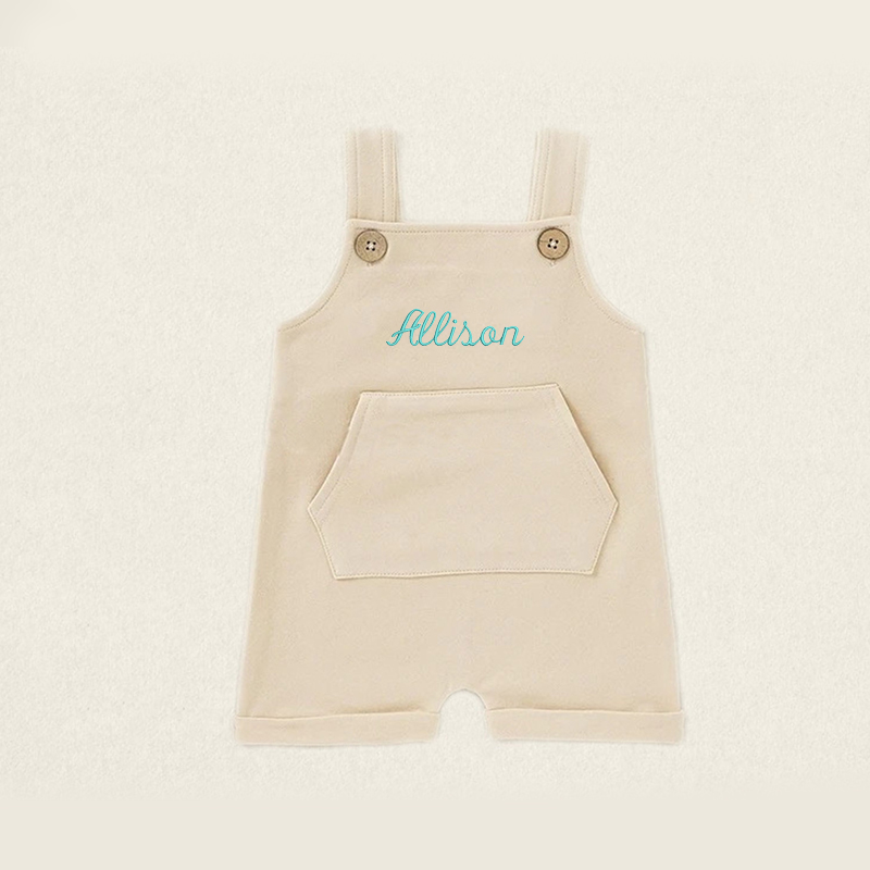 Personalized Baby Embroidered  Short Romper Overalls| BBCloth23