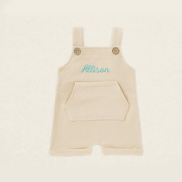 Personalized Baby Embroidered  Short Romper Overalls| BBCloth23
