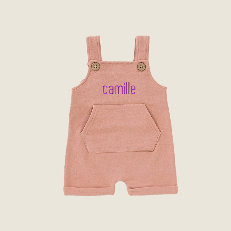 Personalized Baby Embroidered  Short Romper Overalls| BBCloth23