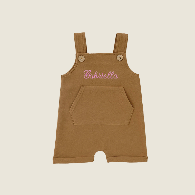 Personalized Baby Embroidered  Short Romper Overalls| BBCloth23