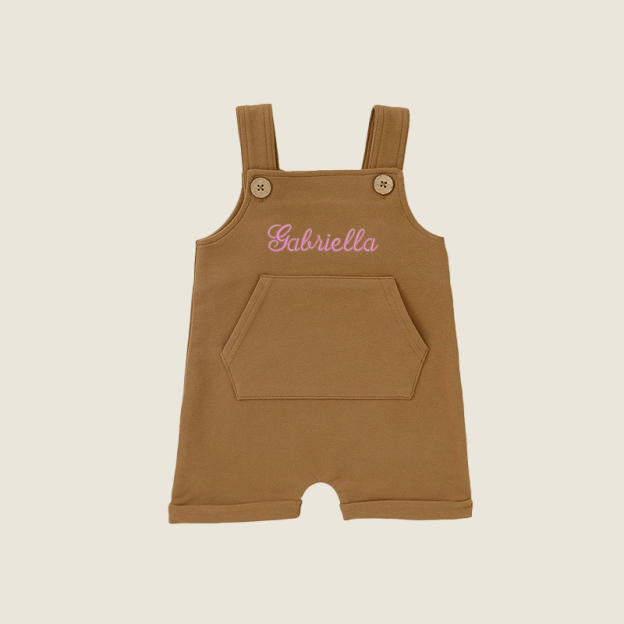Personalized Baby Embroidered  Short Romper Overalls| BBCloth23
