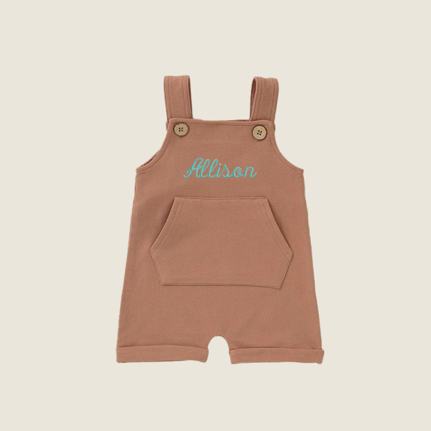 Personalized Baby Embroidered  Short Romper Overalls| BBCloth23