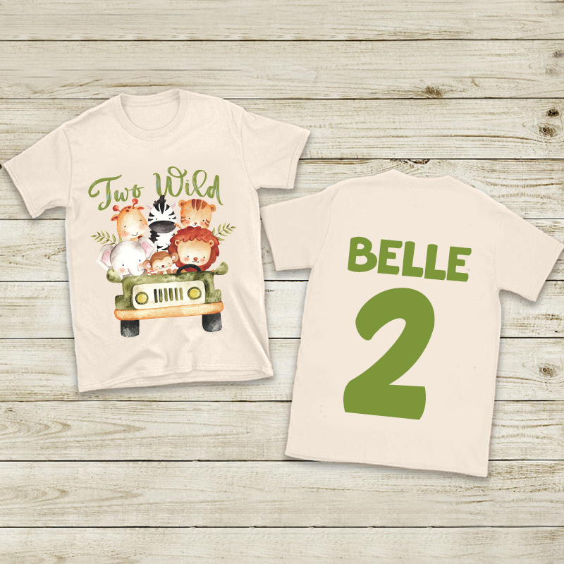 Personalized Kid Safari Birthday Cozy T-Shirt| Cloth1446