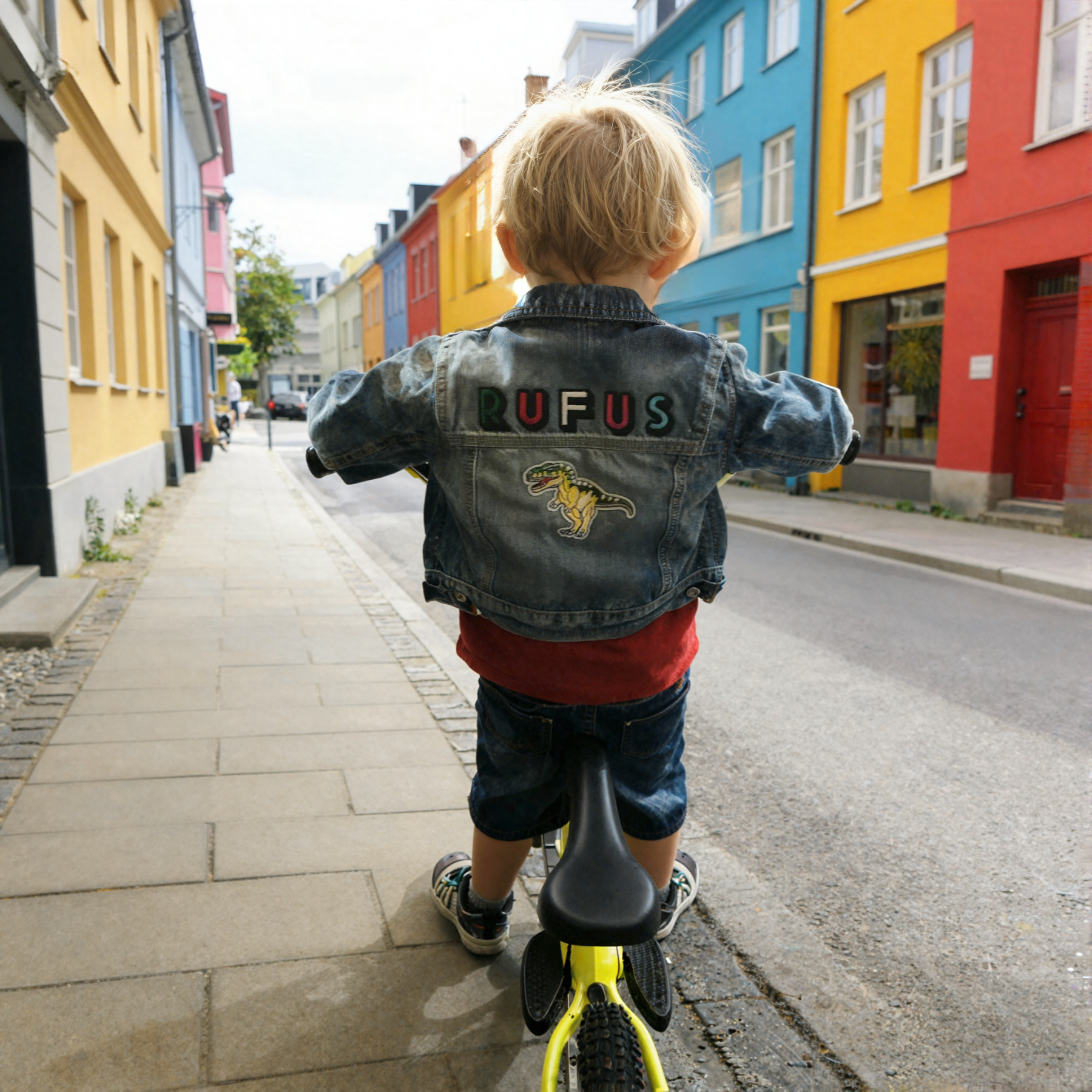 Personalized Kids Hand Patch Rainbow Denim Jacket| Cloth262