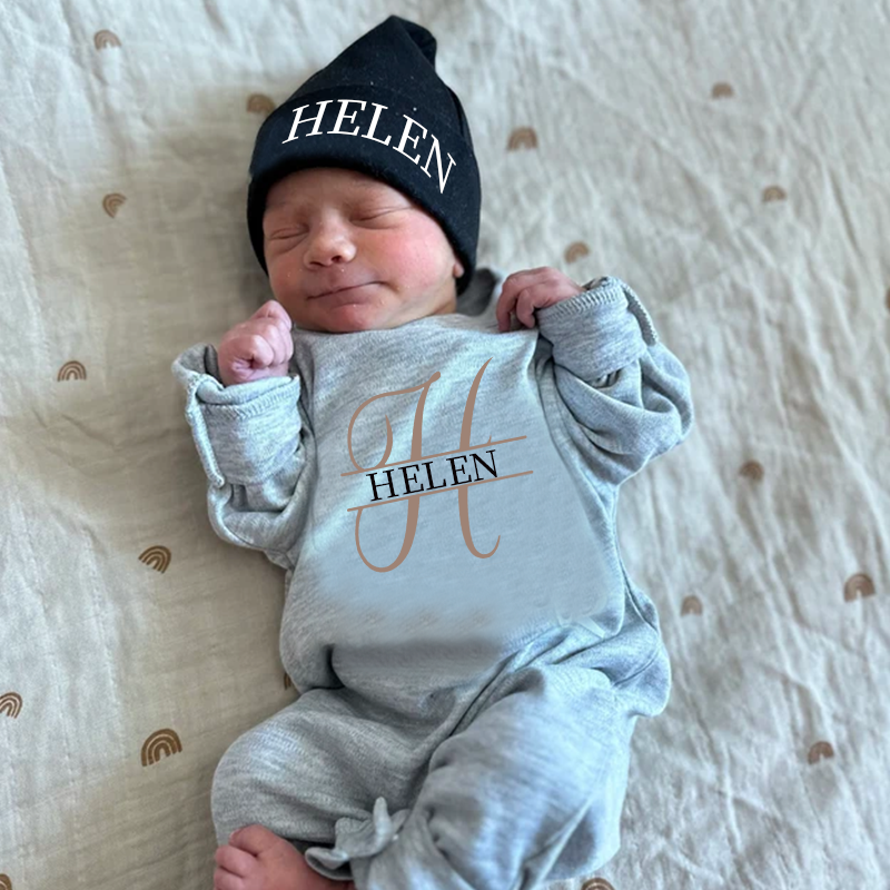 Personalized Baby Split Monogram Alphabet Going Home Sets| BBCloth52