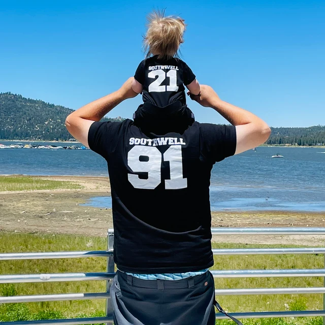Personalised Dad and Baby Last Name Number Matching Shirts| Match02