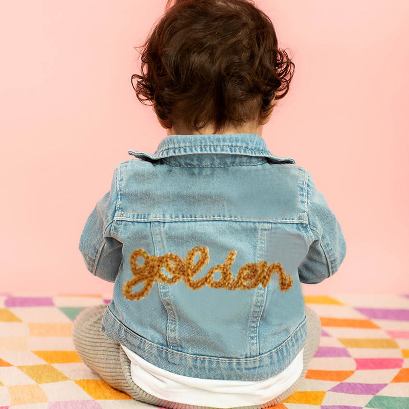 Personalized Kids Hand Embroidered Denim Jacket| Cloth161